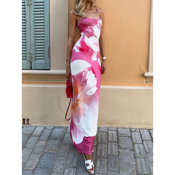 Commense Dresses & Skirts - Commense Floral Print Cami Long Dress Pink size S